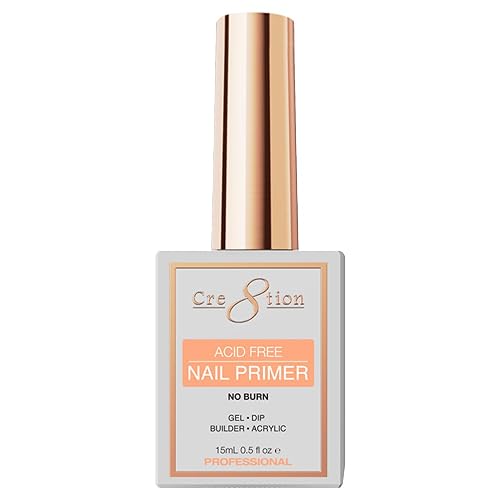 Cre8tion No Burn Nail Primer, Non-Acidic Nail Prep Bonding Formula for Enhanced Adhesion and Durability, 0.5 Fl Oz Beauty & Personal Care Cre8tion