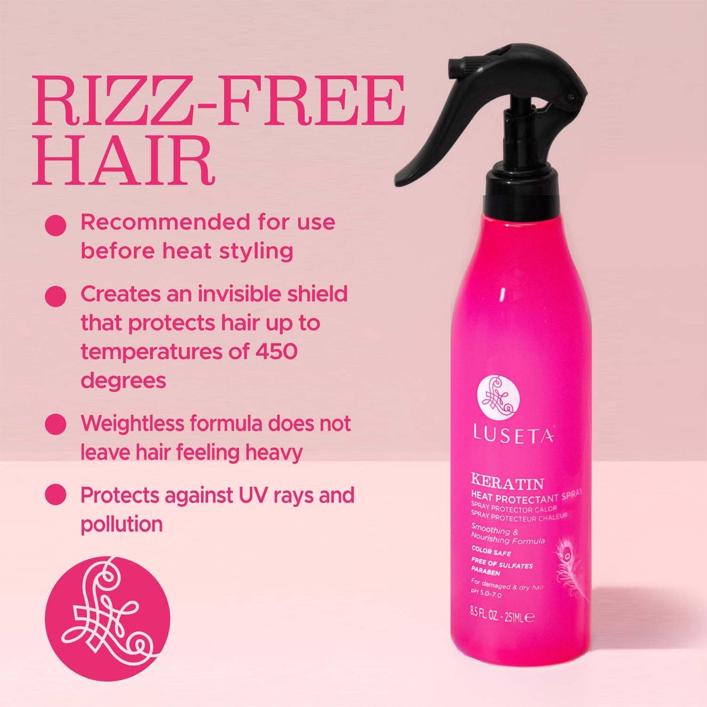 Luseta Keartin Heat Protectant Hair Spray Smoothing & Nourishing Thermal Protection Treatment for Dry and Damaged Hair, Frizz Control?Repair Split