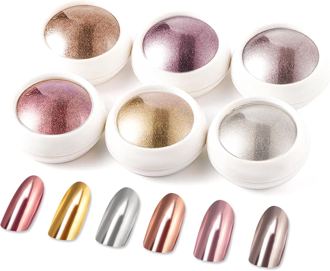 100% Metallic Effect Gold Chrome Nail Powder BISHENGYF: Holographic Mirror Glitter Gold Chrome Pigment Manicure Silver Copper Rose Gold Chrome Nail