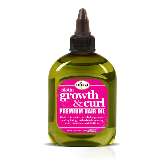 Difeel Biotin Growth & Curl Premium Hair Oil 7.1 oz.