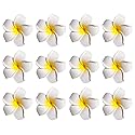 12PCS Women Girls 2.36" Hawaiian Hawaii Bohemia Style Plumeria Foam Flower Hair Clips Decoration Hair Barrette Hairpin For Bridal Wedding Party Beach