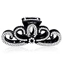 Suoirblss Women Lady Rhinestones Large Hair Claw Clip Hairpin Jaw Clips Thick Hair Accessories (Black)