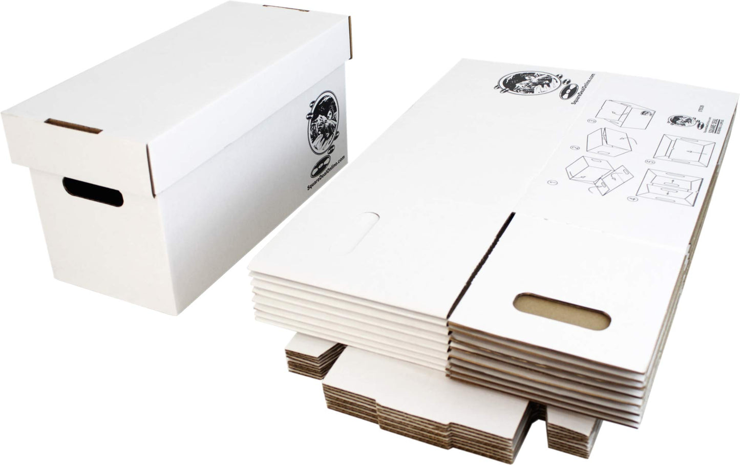 Durable Set of 10 - 7 inch Vinyl Record Storage Boxes - Sturdy Cardboard Construction with Removable Lid - Holds Up to 200 Records Each - Built Tough…