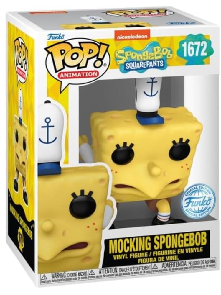 Funko Pop! Animation: Spongebob Squarepants - Mocking Spongebob 25th Anniversary Edition Vinyl Figure, 4 Inches