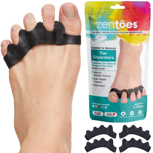 ZenToes Silicone Toe Spacers and Separators for Correct Toe Alignment, Bunion Relief, Hammertoe Straightener, Gel Orthopedic Corrector - 2 Pairs Beauty & Personal Care ZenToes