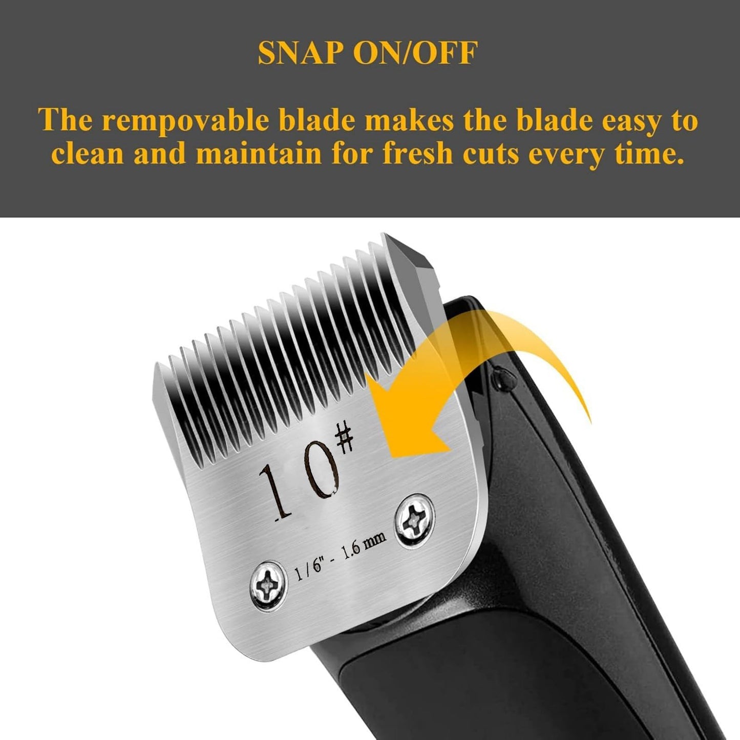Stainless Steel Detachable Dog Clipper Blade Replacement, 1.6mm Size-10F for Wahl KM2, KM5, KM10, A5 Clippers Beauty and Personal Care NATEFEMIN