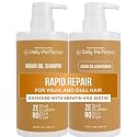 Daily Perfection Argan Oil Shampoo and Conditioner Set - Rapid Repair Deep Hydrationwith Biotin and Keratin for Weak, and Damaged Hair - Salt, Sulfate