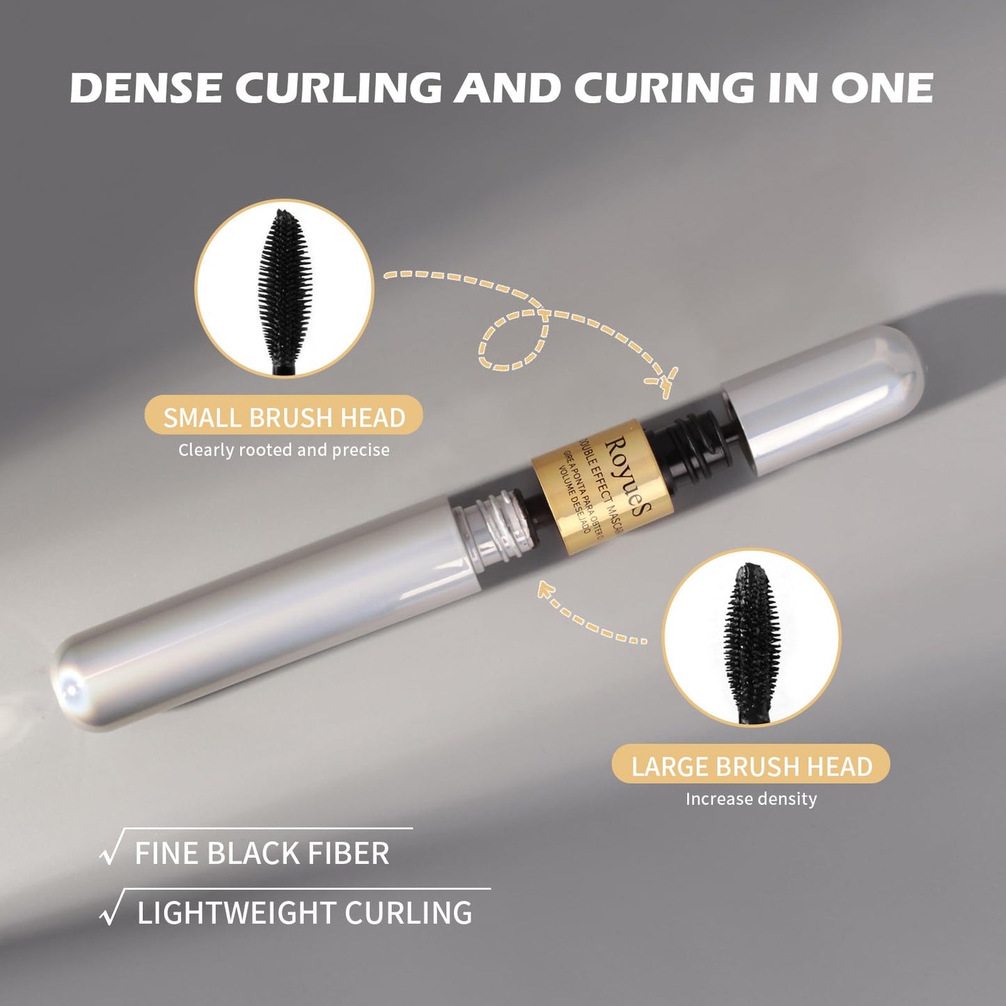 AKARY Mascara Waterproof & Smudge-Proof - 2-1 Long-Lasting Mascara Black Volumizing and Lengthening for Eye Makeup, Liquid Lash Extensions Mascara