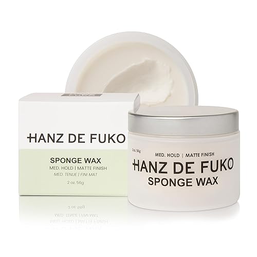 Hanz de Fuko Sponge Wax - Premium Men’s Hair Styling Wax for a Medium Hold, Semi-Matte Finish - Ideal Texture Product for All Hair Types, Especially