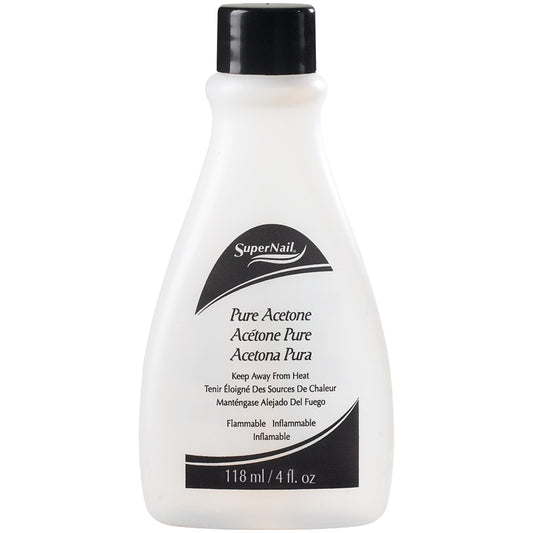 SuperNail Pure Acetone Nail Polish Remover - Fast-Acting Gel Polish Remover for Nails, Acrylic & Dip Powder Nails, 4 fl oz