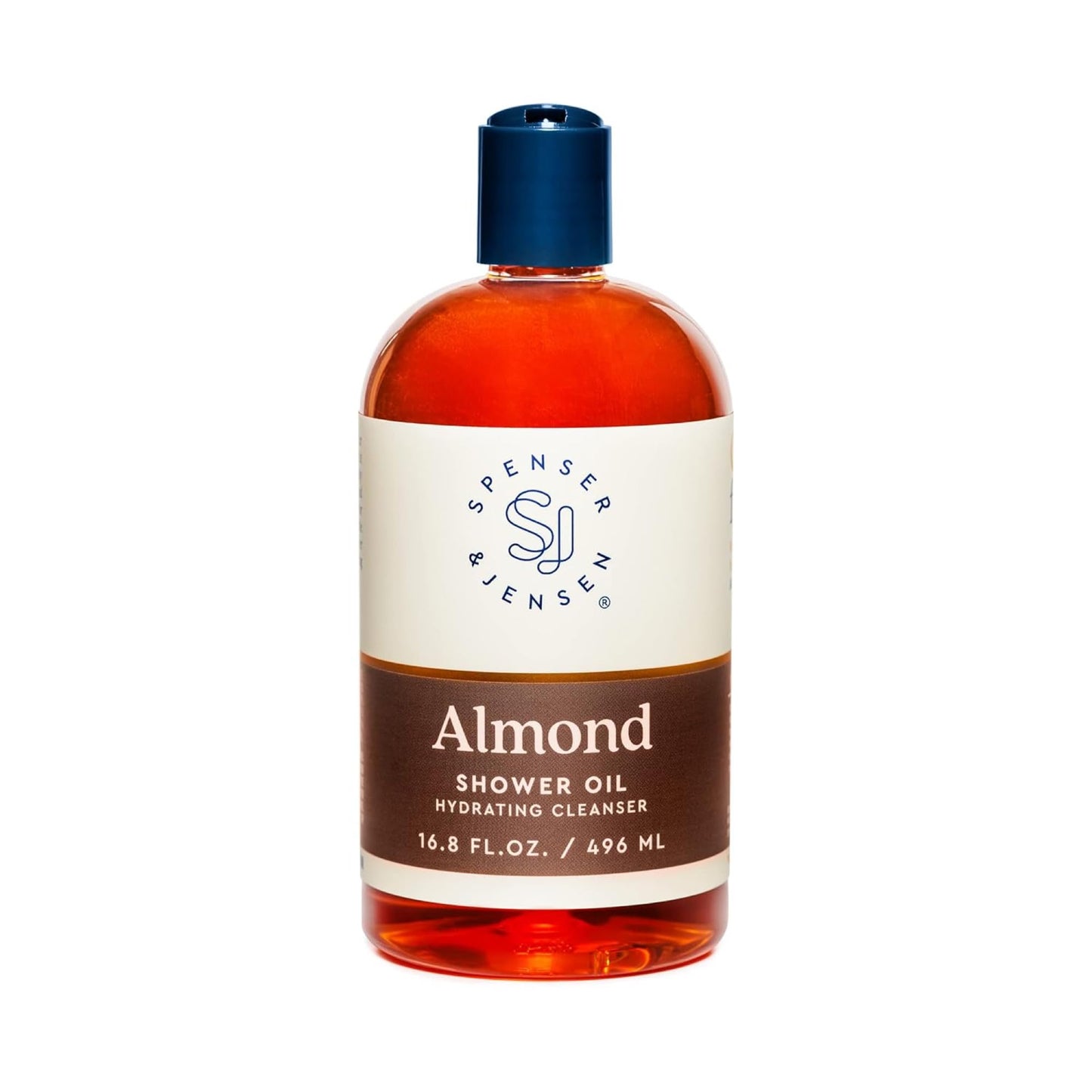 Spenser & Jensen Hydrating Almond Shower Oil - Body Wash for All Skin Types - Almond Oil Shower Gel for Women and Men - Rich in Vitamin E Oil