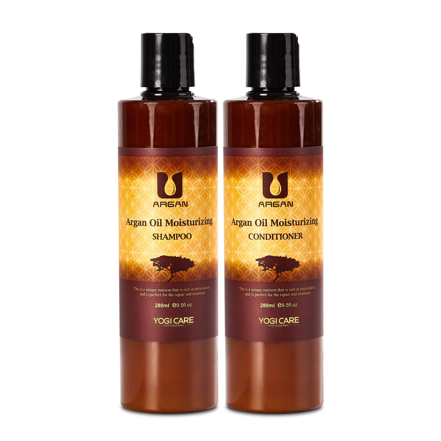 YOGI CARE Argan Oil Shampoo and Conditioner Set - Moisturizing Sulfate Free Moroccan Care- For Curly, Straight, Dry and Damaged Hair