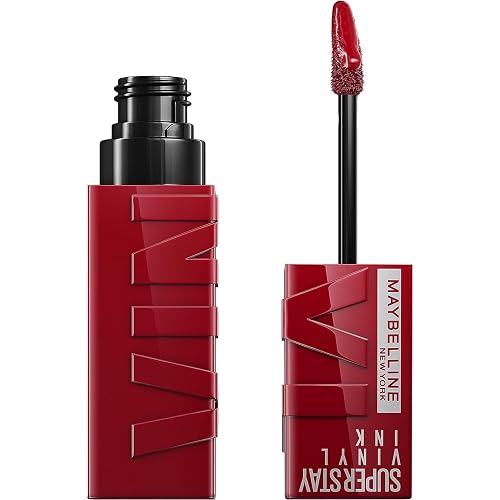 Maybelline Super Stay Vinyl Ink Longwear No-Budge Liquid Lipcolor Makeup, Highly Pigmented Color and Instant Shine, Lippy, Cranberry Red Lipstick,