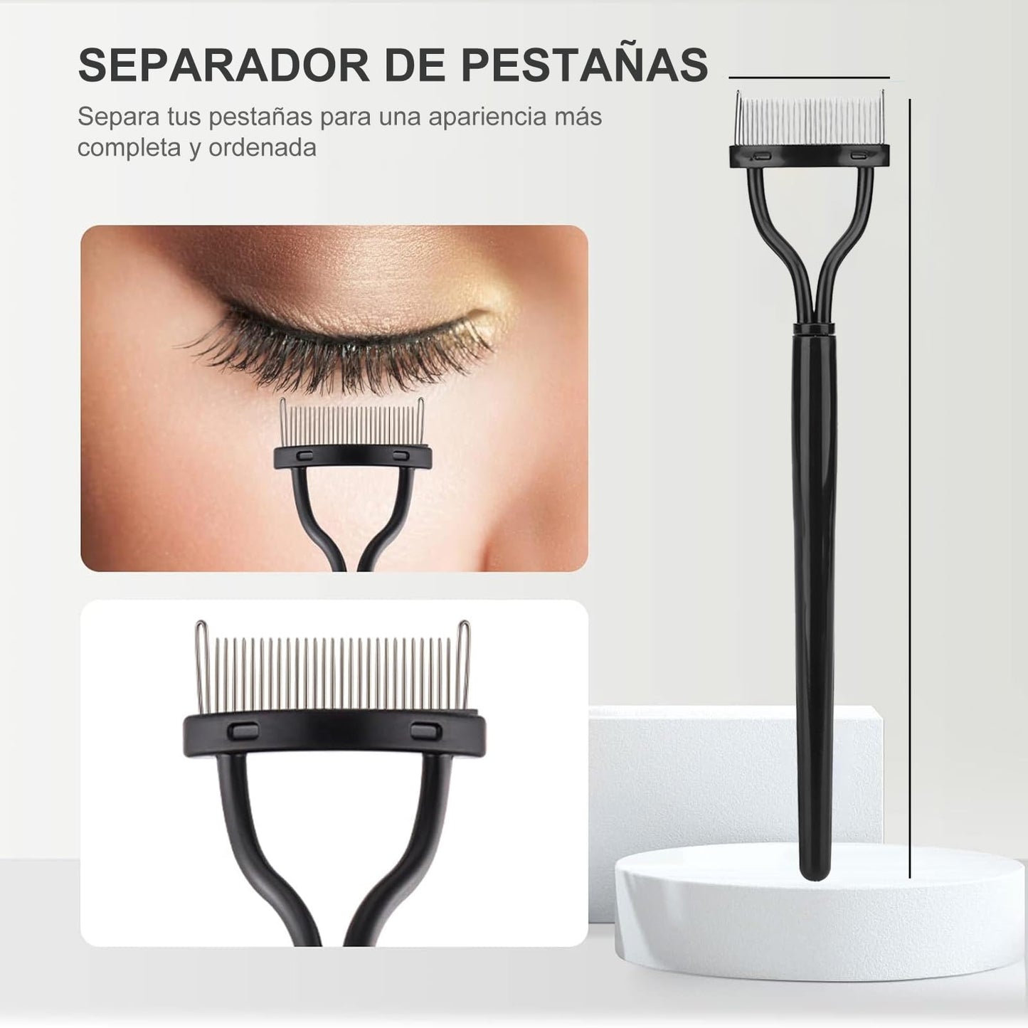 Eye Brow Brush Comb,Eyelash Comb Eyebrow Brush with Steel Needle Mascara Eyebrow Brush for Curling Iron with Eyelash Comb Makeup Brush Tool