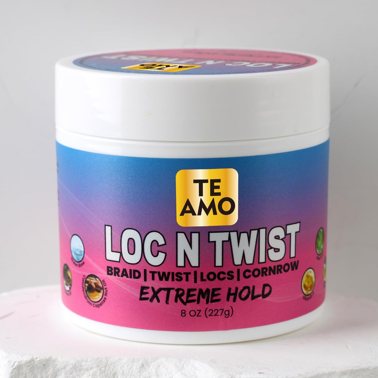 Te Amo Braiding Gel - Extreme Hold Braid | Cornrows | Long-Lasting Braiding Gel | Lock N Twist | No Flaking, High Shine for Braids, Locs, Twists