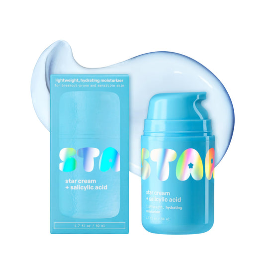 Starface Star Cream + Salicylic Acid, Lightweight, Hydrating Moisturizer, Made for Breakout-Prone and Sensitive Skin, Minimize Breakouts, Unclog