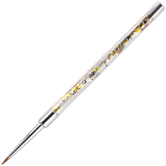 PANA 3D Kolinsky Nail Art Brush - Gold Glitter Handle, Size 2 - Acrylic Nail Art Sculpture Brush for Manicures Pedicure Salon Professional or Beginner Beauty & Personal Care PANA