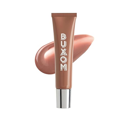 Buxom Power-Full Plumping Peptide Lip Tint, High-Shine Peptide Lip Treatment Balm for 36HR Hydration & Fuller-Looking Lips, Caramel Glaze