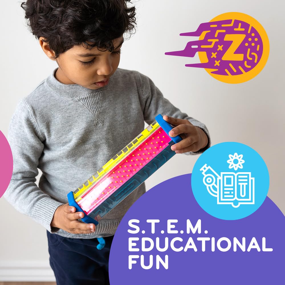 Mobi Zoomi Hexagon Maze Puzzle Game – 3D Gravity Ball Brain Teaser, Fidget Toy for Motor Skills & Coordination, Toddler & Kids Toy Ages 4+