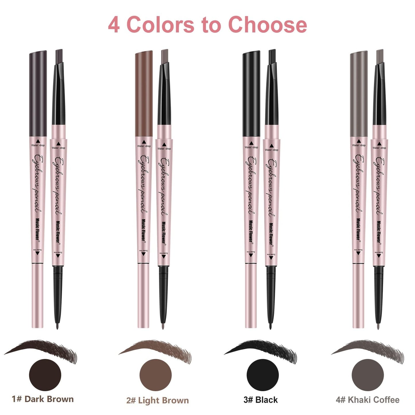 TurritopsisD 1-Pack Eyebrow Pencil & Brow Razor with Comb kit, Dual-ends Easy to Color Waterproof Long-lasting Makeup Natural Eye Brows Looking (Khaki