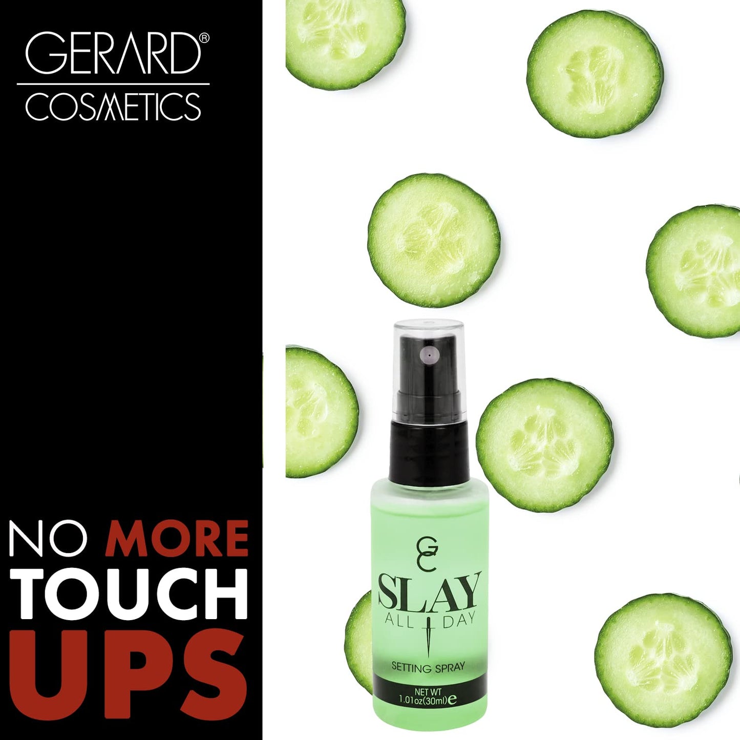 Gerard Cosmetics Makeup Setting Spray Mini (Cucumber), Slay All Day Scented Makeup Finishing Spray, Oil Control, Matte Finish, Cruelty Free, Made USA