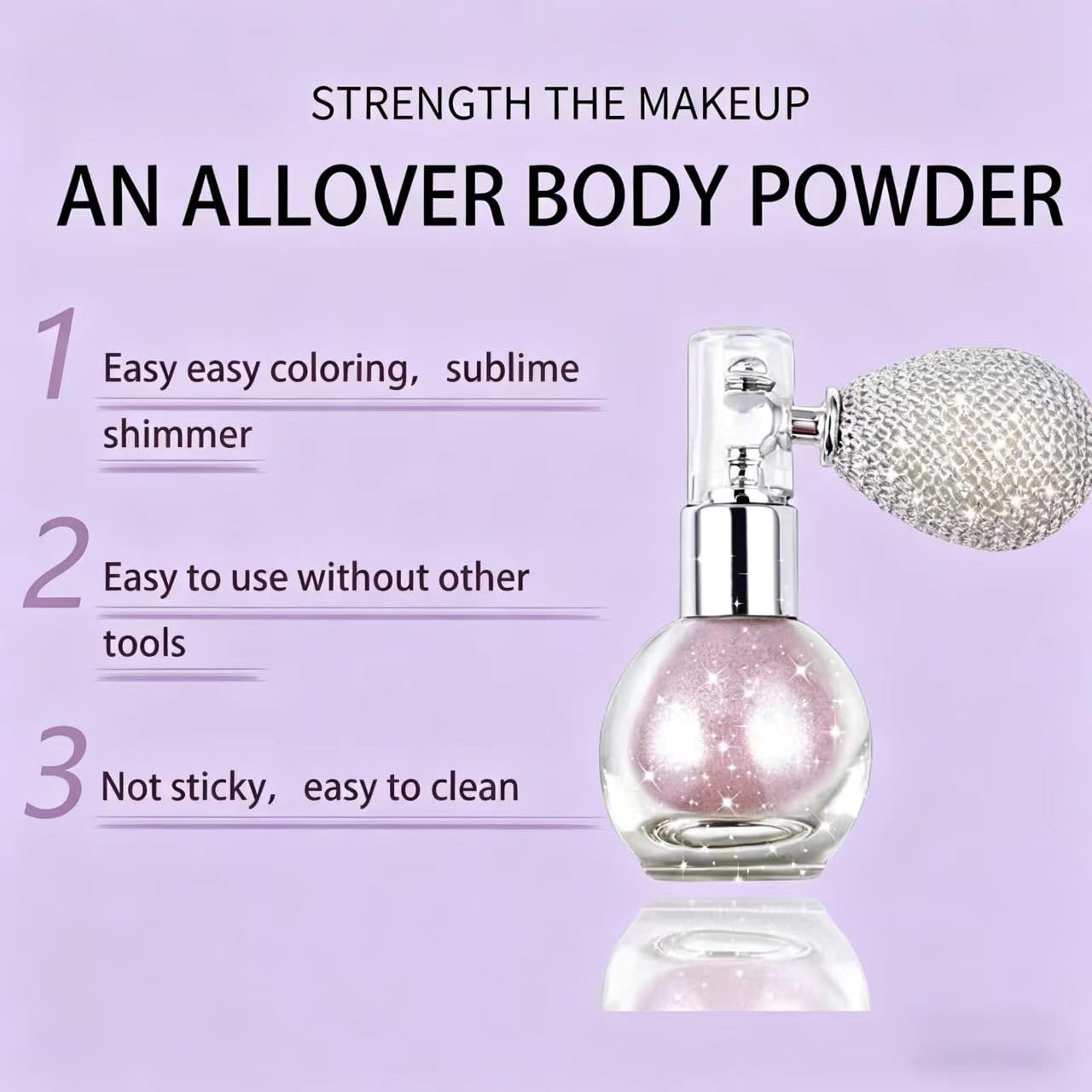 Glitter Powder Spray, Loose Shimmer Powder, Highlighter Spray Makeup for Face Body Hair, Lasting Glitter Hairspray, Cosmetic Sparkling Body Makeup