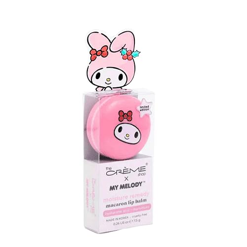 The Crème Shop x My Melody Moisture Remedy Macaron Lip Balm Korean Lip Balm with Murumuru Butter and Hyaluronic Acid