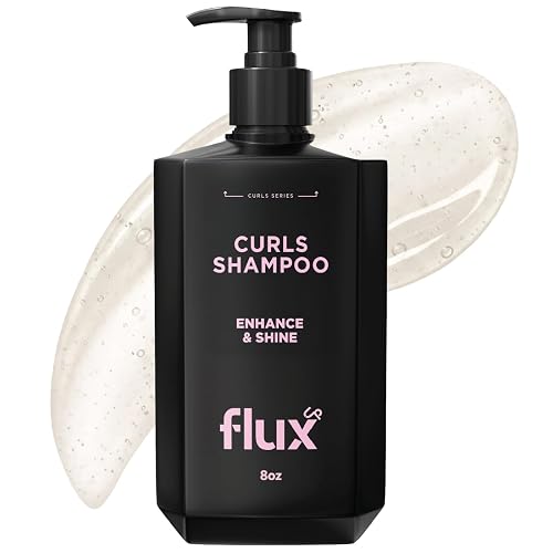 FLUX UP Curly Hair Shampoo - Hydrating Shampoo for Curly & Wavy Hair for Women & Men - Sulfate-Free Frizz Control & Moisture for Defined, Stronger