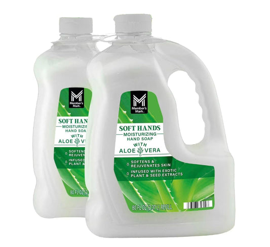Member's Mark Aloe Vera Moisturizing Liquid Hand Soap, Gentle Cleansing & Soothing Formula, Large Refill Size, 80 fl oz, 2 Pack (160 fl oz Total) Beauty & Personal Care MEMBER´S MARK