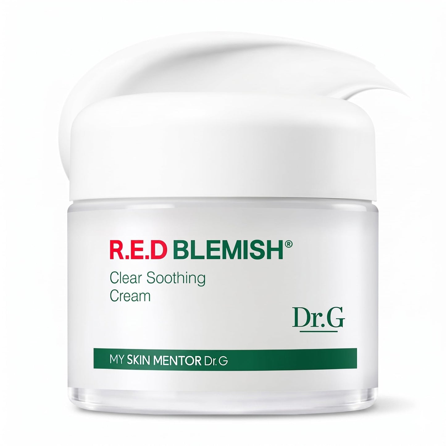 Dr. G R.E.D. Blemish Clear Soothing Cream - Calming Korean Moisturizer for Redness - Soothes Acne & Irritation - With Centella Asiatica - Long-Lasting