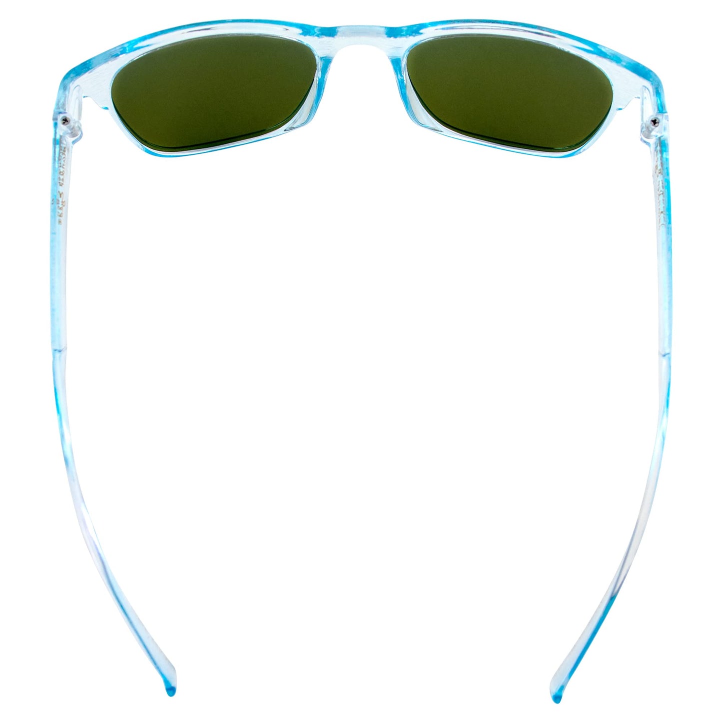 Islander Eyes Tahiti Polarized Sunglasses for Women Fashionable Crystal Blue Frame w/Blue Mirror Lens