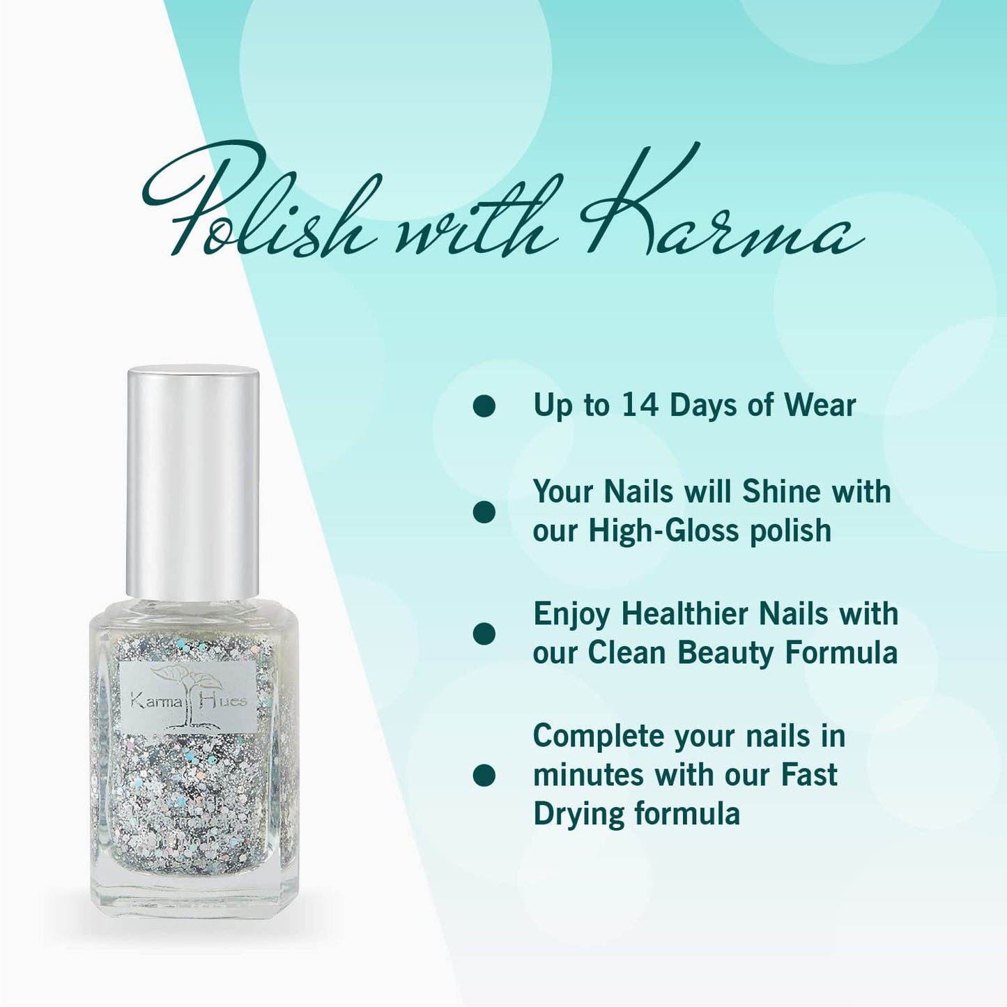 Karma Organic Natural Nail Polish-Non-Toxic Nail Art, Vegan and Cruelty-Free Nail Paint (Glitter Bomb) Beauty & Personal Care karma organic