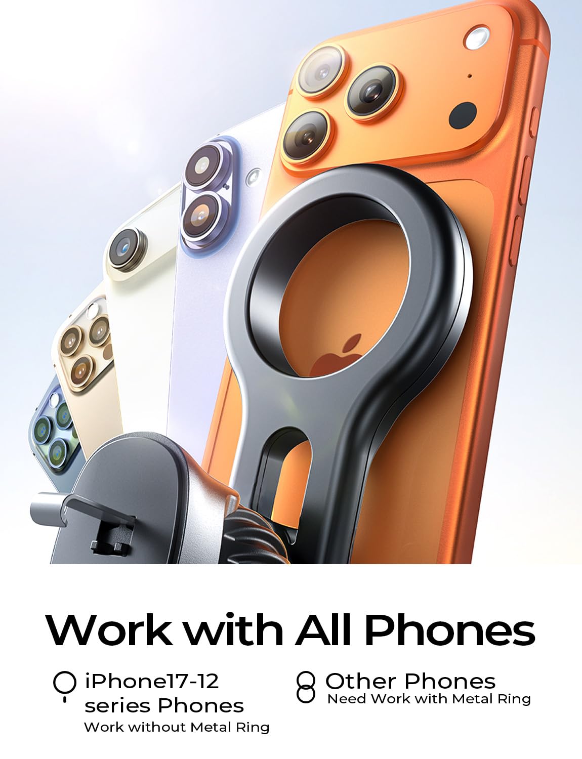 LISEN for MagSafe Car Mount, Magnetic Phone Holder for Car Air Vent Phone Holder [Strong Magnetic] Hands Free Cell Phone Holder Strong Clip Car…