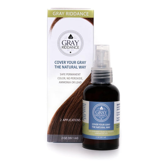 Gray Riddance Natural Hair Dye Color Spray - Vegan, Cruelty-Free, Ammonia-Free, Non-Toxic, Permanent, Brown Hair Color - 100% Gray Coverage Beauty & Personal Care Gray Riddance
