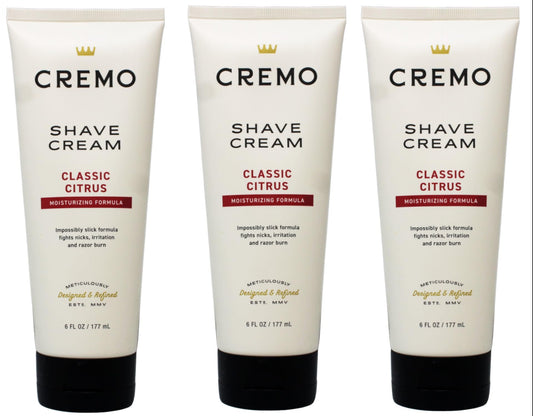 Cremo Shave Cream Classic Citrus Shaving Cream for Men, 6 Fluid Ounce (3 Pack)