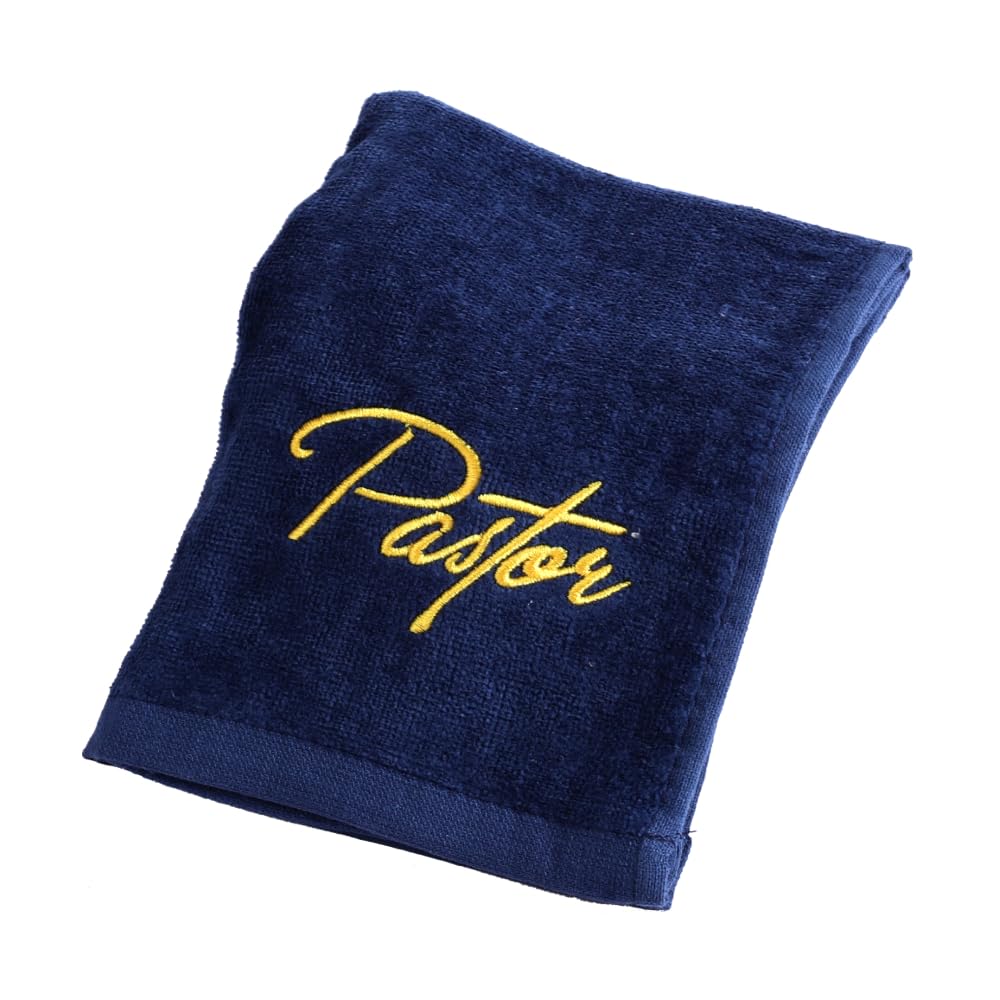 Swanson Christian Products Embroidered Hand Towels - 'Pastor' - Gifts for Pastor, Clergy, & Ministers - Pastor Towel - Hand Towel with Gold Lettering…
