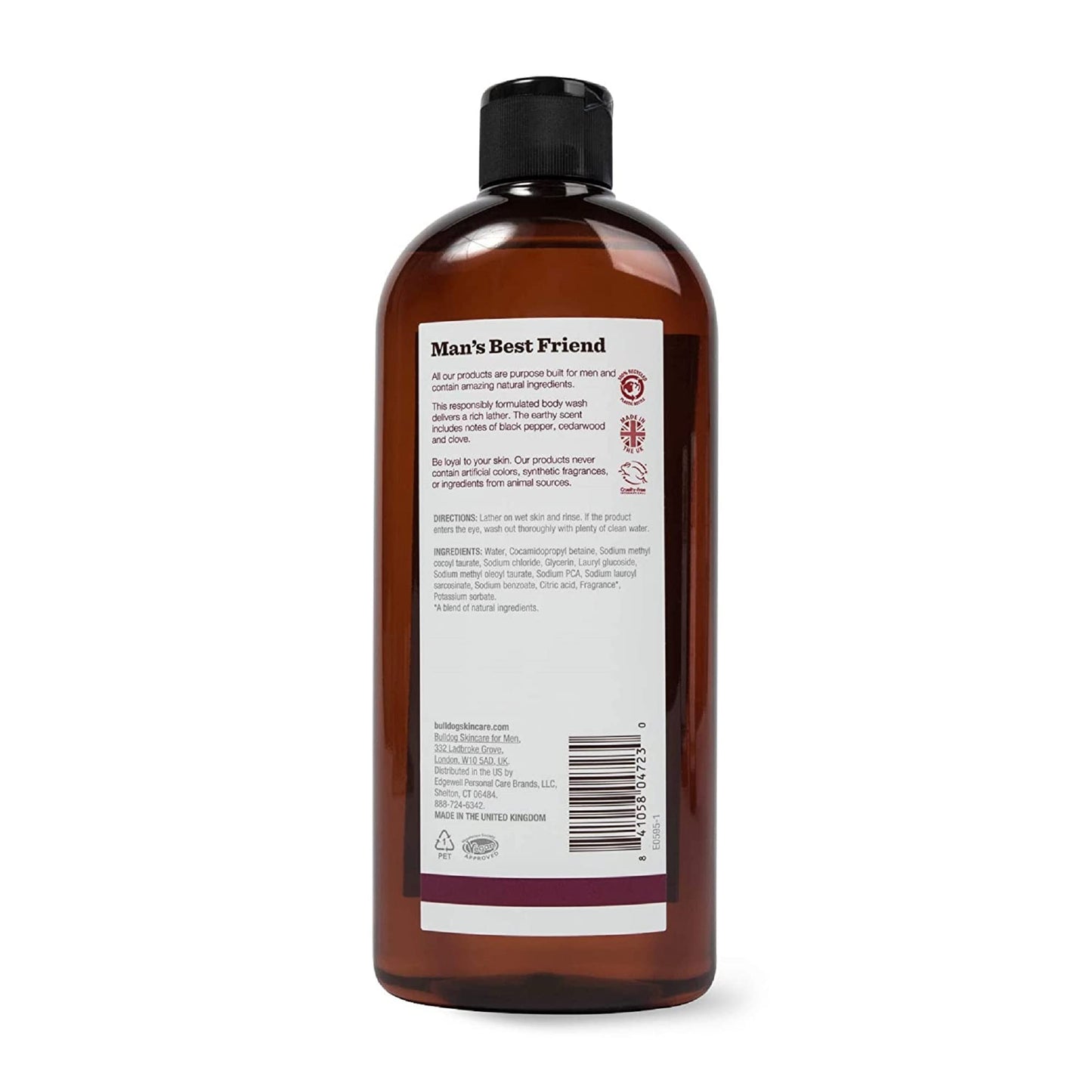 Bulldog Mens Skincare and Grooming Body Wash Black Pepper, 16.9 fl Oz Vetiver