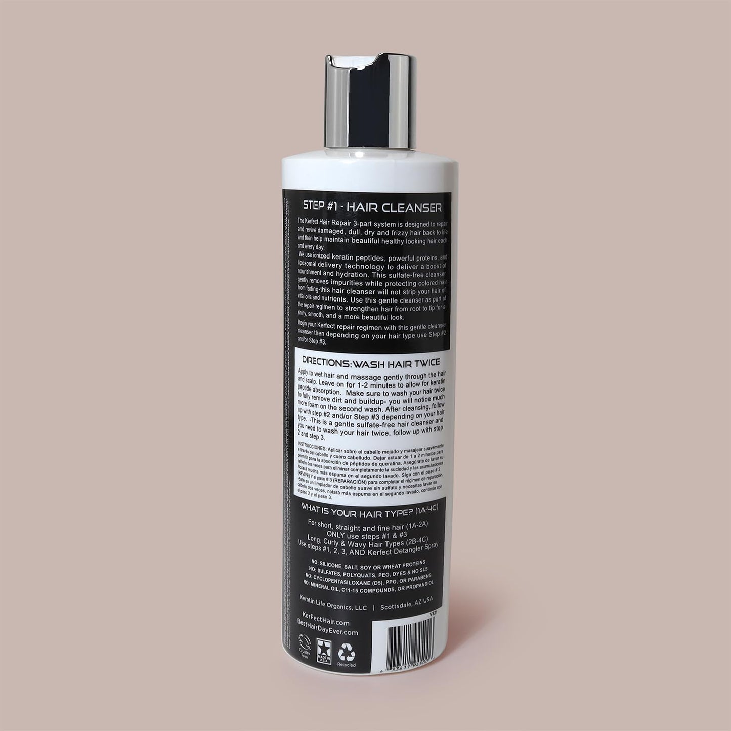 Kerfect Hair Repair System Step 1, Purify Gentle Cleanser, Shampoo