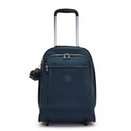 Kipling Women's Gaze Large Rolling, Durable, Wheeled Backpack with Adjustable Shoulder Straps, Nylon Book Bag, True Blue Tonal, 8.25" L x 17.25" H x 12.25" D,100352251