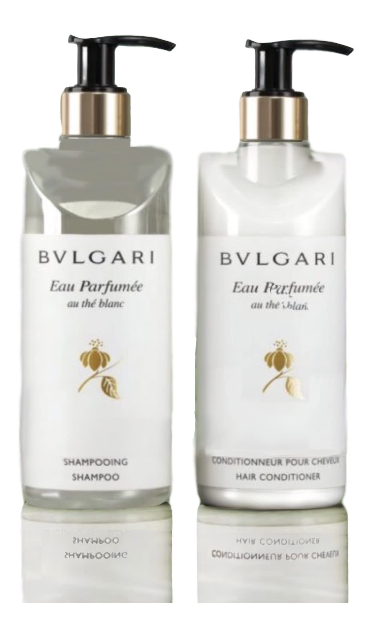 BVLGARI Eau Parfumee au the blanc White Tea Shampoo and Hair Conditioner Set of 2-10.1 Fluid Ounces/300 mL Each