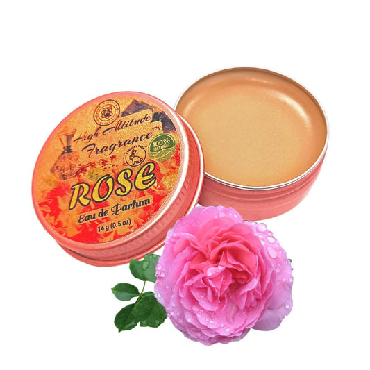 ROSE Perfume - Eau de Parfum - Solid Balm - Natural Essential Oils Aromatherapy Fragrance (Tea Rose, De Mai, Otto, Rosa Damascena, Centifolia