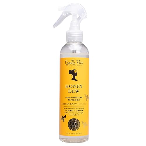 Camille Rose Honey Dew Liquid Moisture Hair Refresher, with Honey and Nettle Root, for a Daily Curl Refresh and Soft, Silky Hair, 8 fl oz