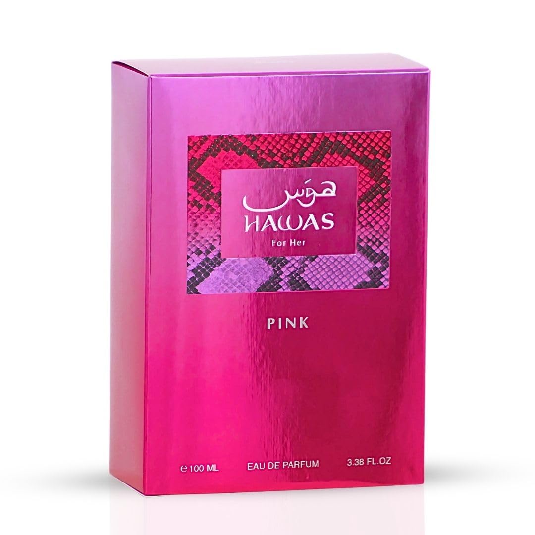 RASASI Hawas Pink For Her Eau de Parfum Spray 100ml (3.4 oz) - Floral Fruity Perfume for Women with Neroli, Vanilla, Cotton Candy & Marshmallow |