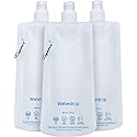 Waterdrop 16 oz Collapsible Water Pouch, Pack of 3, Hiking, Camping, Travel, BPA-Free, Reusable, Foldable