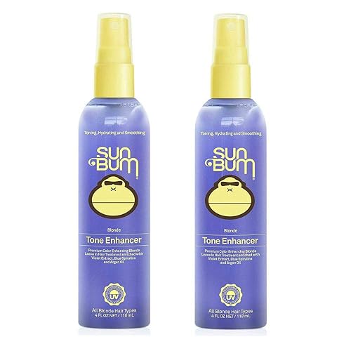 Sun Bum Blonde Tone Enhancer - Paraben, Gluten and Cruelty Free Purple Leave In Treatment for Blondes (2 Pack)
