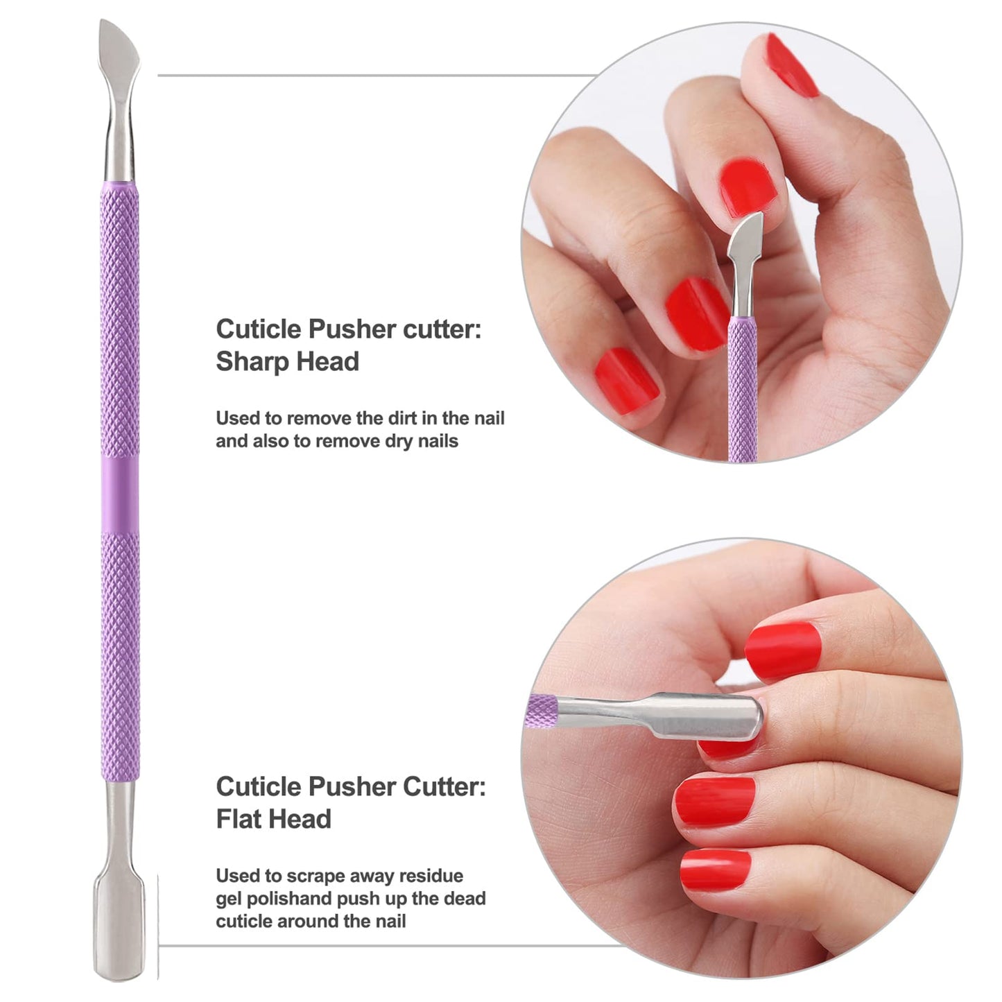 Cuticle Trimmer with Cuticle Pusher and Cutter-YINYIN Cuticle Nipper Professional Stainless Steel Cuticle Clippers Durable Pedicure Manicure Tools