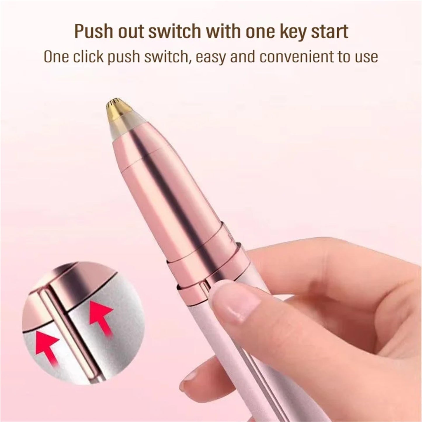 Electric Eyebrow Trimmer Security Hair Removal Eye Brow Epilator USB Charger Mini Shaper Shaver Hair Removal Painless Beauty(Rose Red) Beauty and Personal Care FKOTUKNR