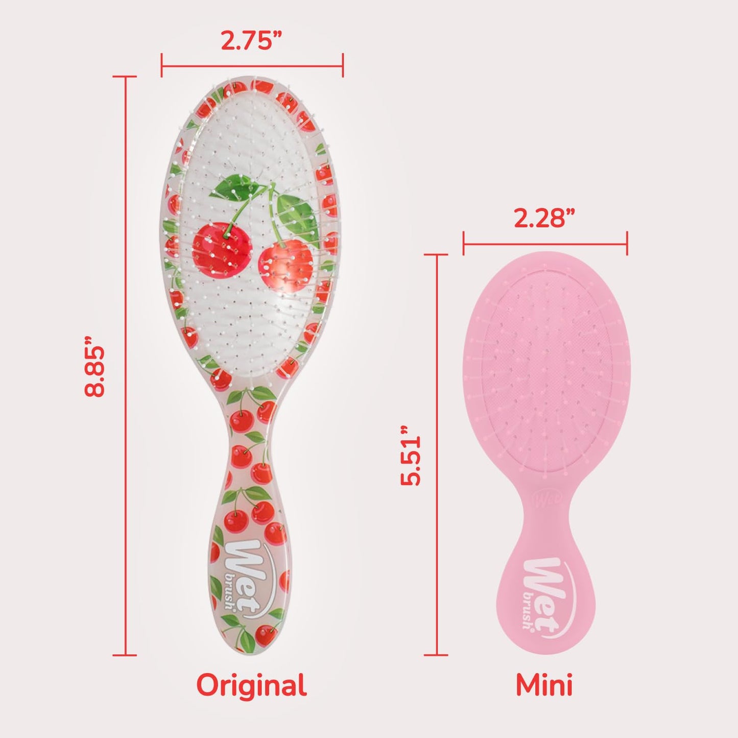 Wet Brush Original Detangler, Cherry (Tutti Fruitti), Ultra-Soft IntelliFlex Bristles Bristles Glide Through Tangles, Detangling Hair Brush, All Hair Beauty and Personal Care Wet Brush
