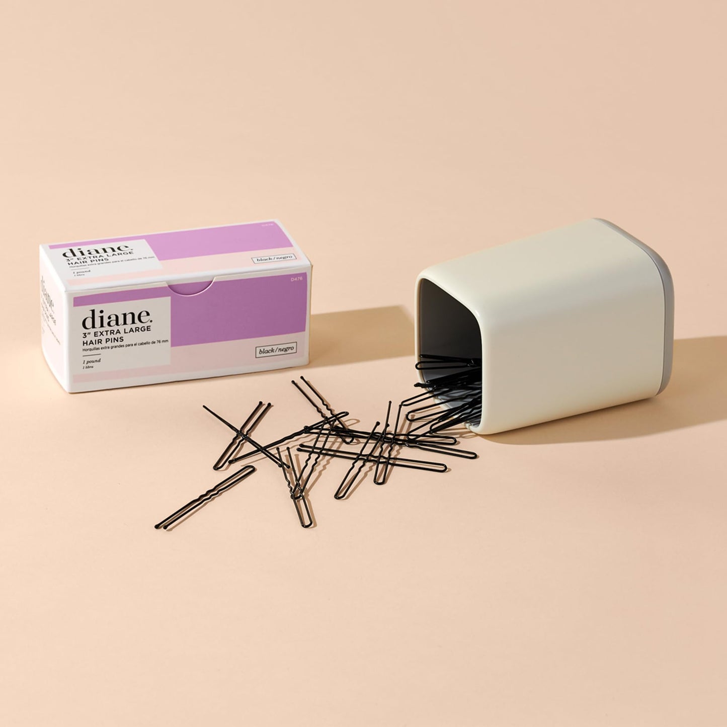 Diane 3” U Shaped Hair Pins – 1 lb (≈400 Black Pins) with Ball Tips for Women & Girls, Secure Updos, Buns, Braids & Salon Styling