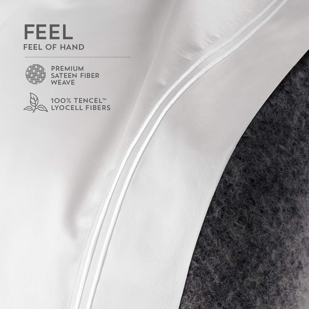 PureCare Elements Cool Touch Sheet Set Featuring 100% Tencel, Precision-Fit Corners & enveloping Pillowcases, Queen, Dove Gray (PCST-Q-GY)